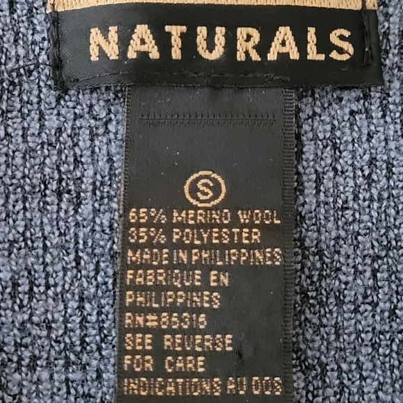 Finity Naturals SZ S, Women's Slate Blue Merino Wool/Polyester Blend Cardigan - Picture 5 of 15